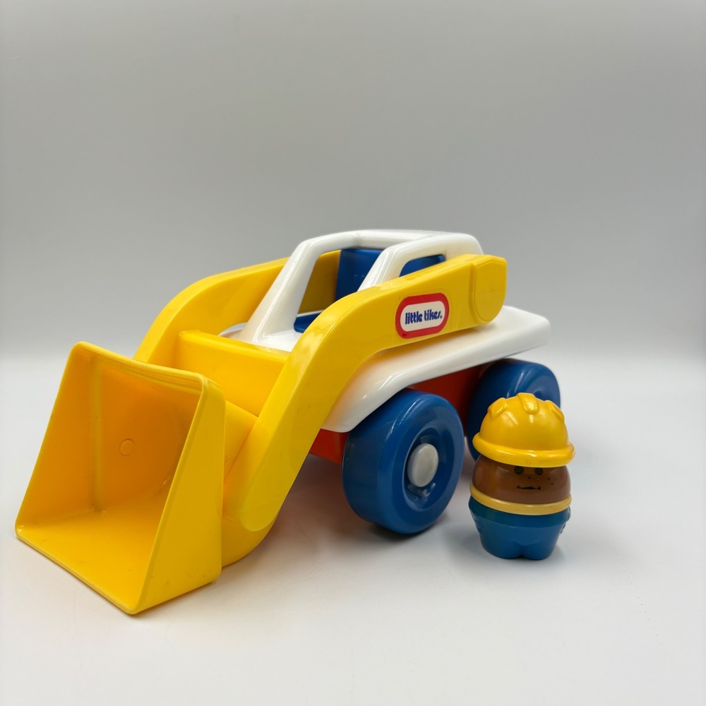 Little Tikes Front Loader Toy Truck with Construction Worker Figure Yellow Blue